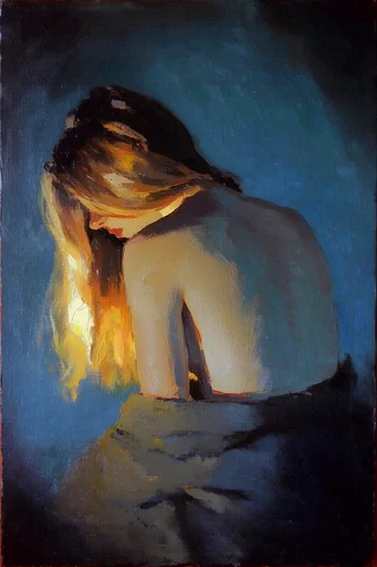 Nocturnal Impasto Expressionism style reference image — visible expressive brushstrokes