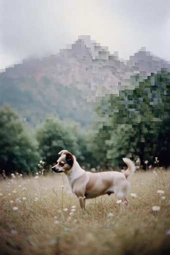 Surreal Digital Pastoral style reference image — datamoshing