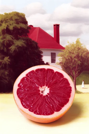 Visceral Crimson Minimalism style AI image example 4