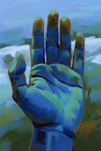Luminous Painterly Solitude style reference image — saturated emerald and cobalt palette