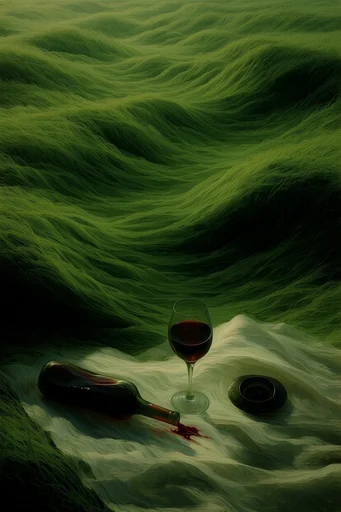 Surreal Verdant Topography style reference image — undulating velvet grass