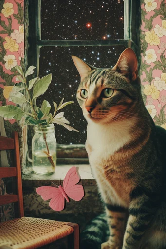 Fragmented Analog Surrealism style reference image — acidic neon accents