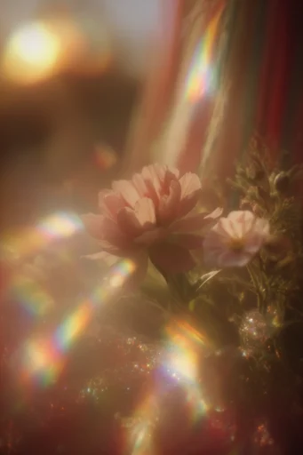 Ethereal Prismatic Refraction style reference image — analog film grain