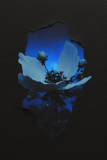 Luminous Nocturnal Void style reference image — tactile impasto texture