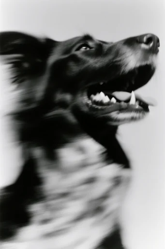 Ethereal Monochrome Motion style reference image — ghostly double exposure