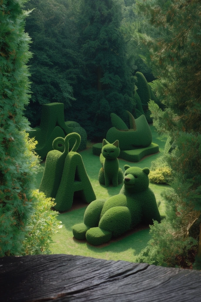 Surrealist Topiary Labyrinths style AI image example 3