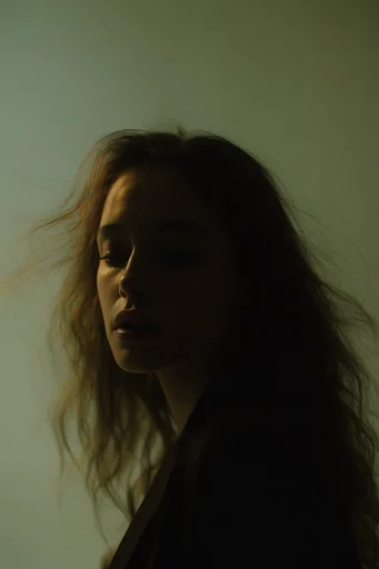 Spectral Sage Silhouette style reference image — dynamic hair movement