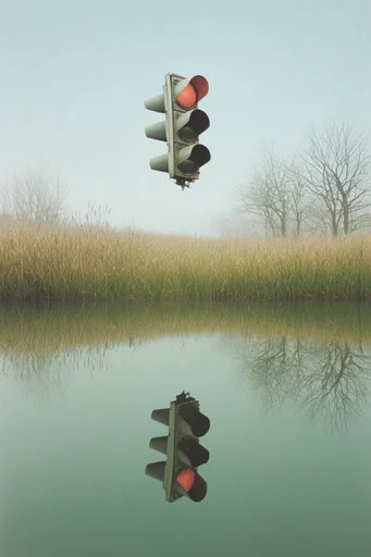 Ethereal Muted Minimalism style reference image — glassy water surface