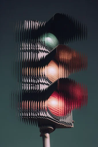 Fragmented Structural Portraiture style reference image — high-contrast studio lighting