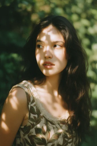 Amber Chiaroscuro Komorebi style reference image — shallow depth of field