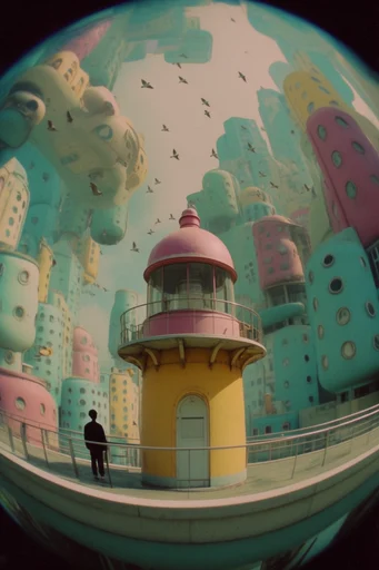 Cinematic Retro Maximalism style reference image — warm cinematic lighting