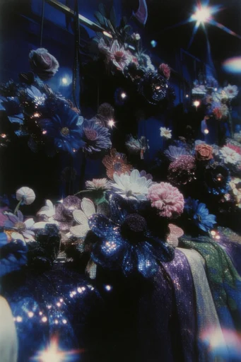 Nocturnal Glitch Glamour style reference image — shimmering textures