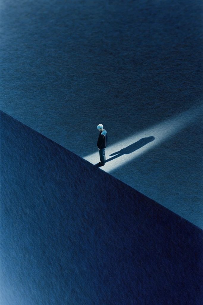 Melancholic Surrealist Minimalism style AI image example 1