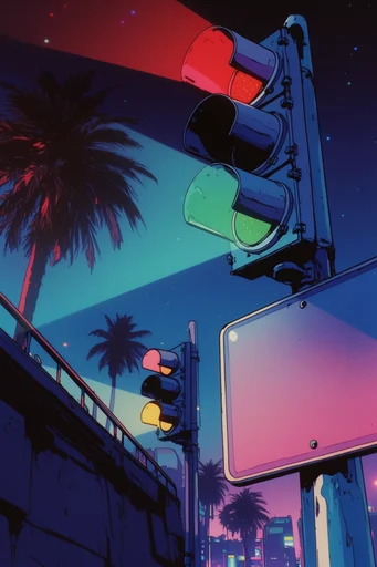 Neon Gritty Cyber-Graphic style reference image — neon noir palette