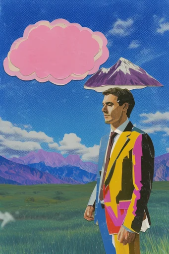 Electric Punk Collage style reference image — mixed-media collage