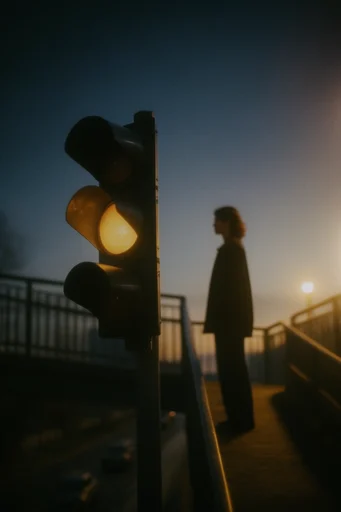 Cinematic Twilight Melancholia style reference image — blue hour twilight