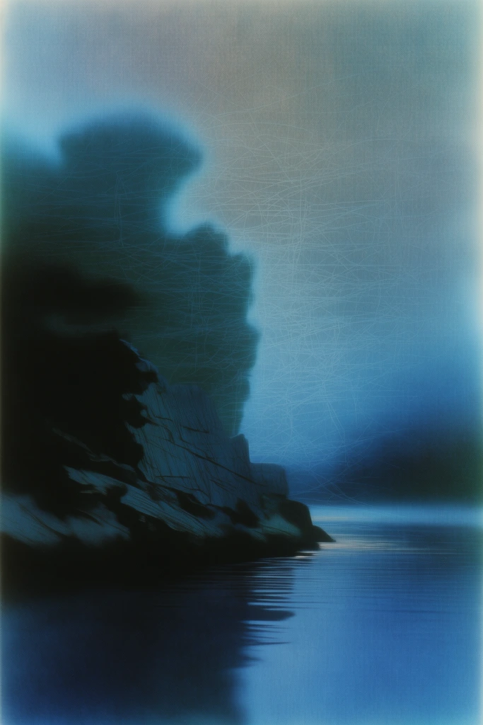 Spectral Blue Liminality style AI image example 2