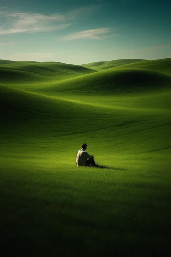 Surreal Verdant Minimalism style reference image — stylized verdant landscape