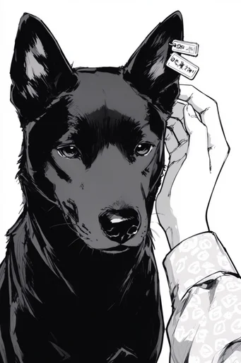 Monochrome Manga Noir style AI image example 3