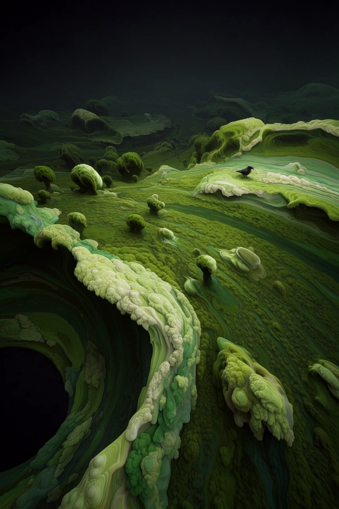 Surreal Botanical Synthesis style AI image example 2