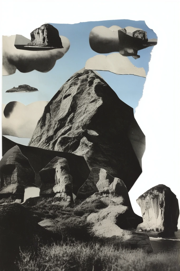 Surrealist Retro Collage style AI image example 2