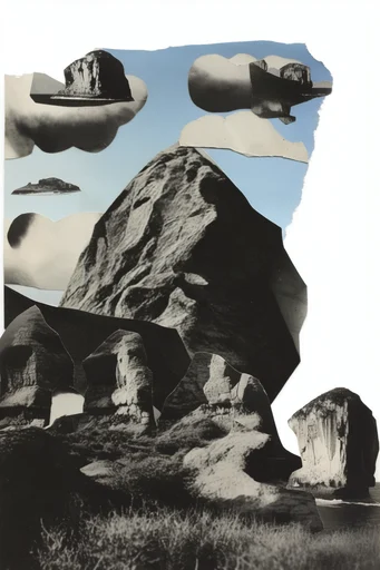 Surrealist Retro Collage style AI image example 2