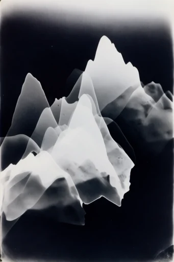 Experimental Darkroom Surrealism style reference image — high-contrast monochromatic noir