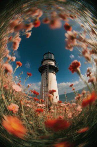 Vibrant Low-Angle Perspective style reference image — wide-angle lens