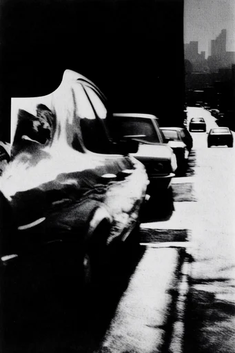 Kinetic Noir Abstraction style reference image — gritty xerox texture