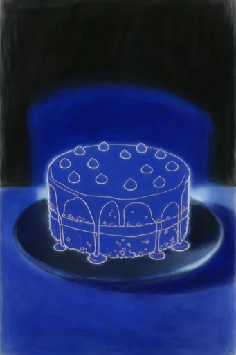 Ethereal Cobalt Melancholy style reference image — textured paper aesthetic