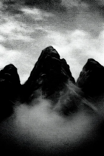 Atmospheric Monochromatic Noir style reference image — high-contrast monochrome