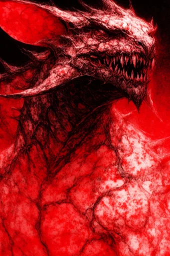 Visceral Crimson Abstraction style reference image — gritty organic textures