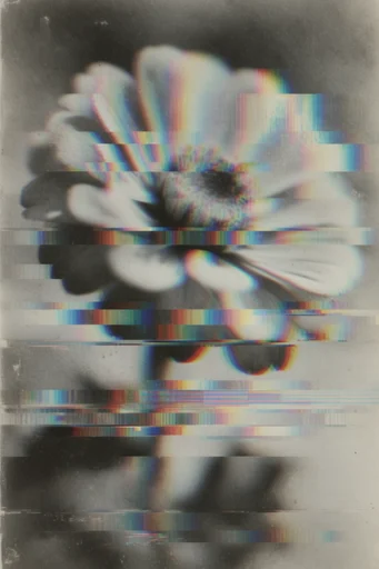 Monochrome Glitch Archive style reference image — vintage daguerreotype texture