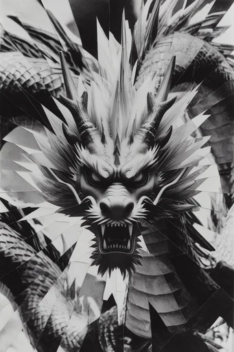 Monochrome Fragmentation Aesthetic style reference image — shattered glass overlay