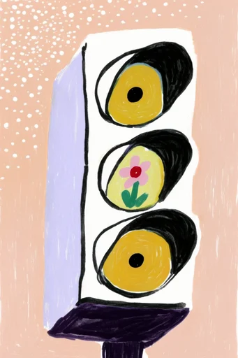 Naive Folk Gouache style reference image — hand-painted texture