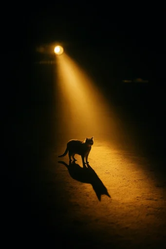Cinematic Nocturnal Chiaroscuro style reference image — nocturnal atmosphere