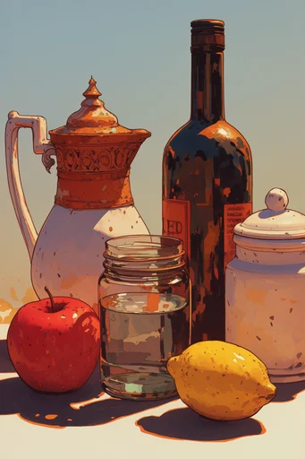 Sun-Drenched Illustrative Mediterranean style reference image — stylized digital illustration