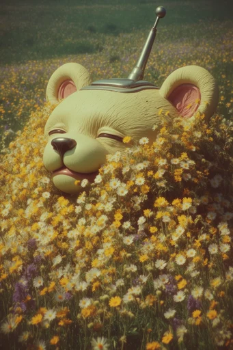 Overgrown Analog Surrealism style AI image example 3