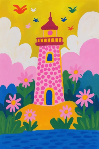 Vibrant Fauvist Folk style reference image — modern folk art