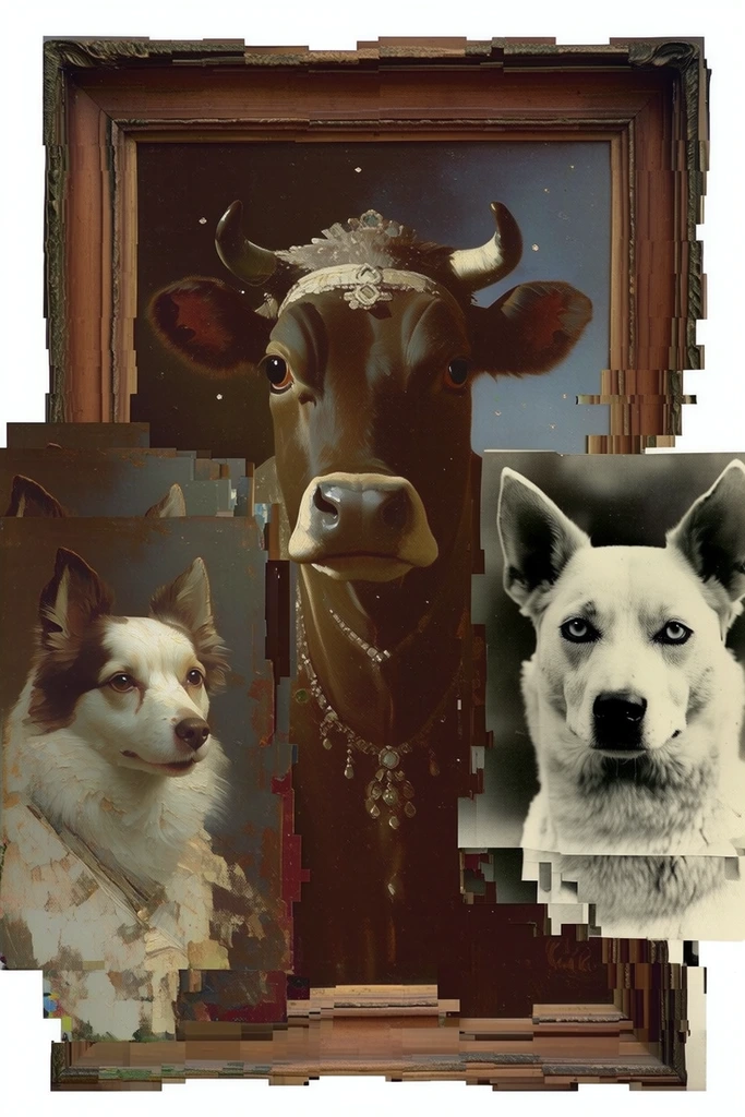 Fragmented Classical Assemblage style AI image example 3