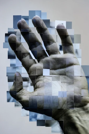 Fragmented Digital Brutalism style reference image — pixel sorting