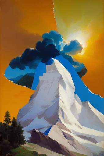 Deconstructed Classical Surrealism style reference image — vibrant saturated palettes