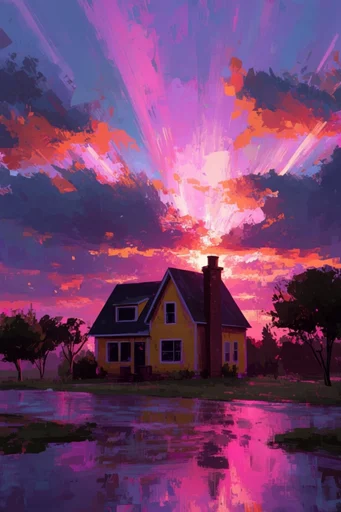 Luminous Neon Impressionism style AI image example 4