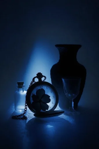 Cinematic Ultramarine Noir style reference image — monochromatic blue palette