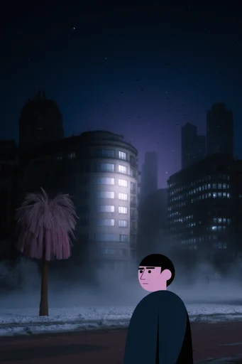 Ethereal Nocturnal Solitude style reference image — high-contrast landscape