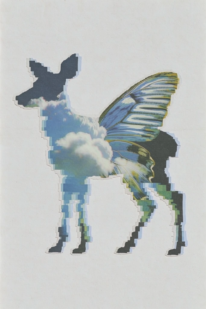 Digital Modernist Collage style AI image example 3