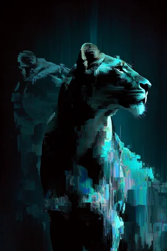 Corrupted Digital Gothic style AI image example 3