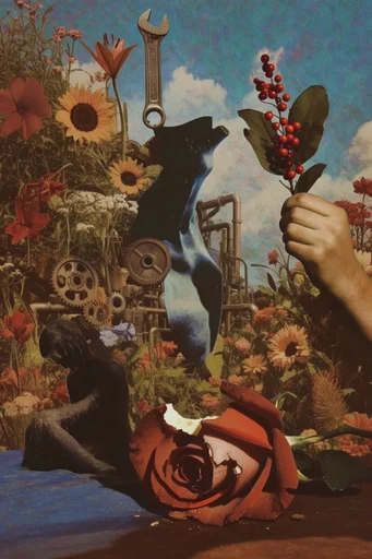 Narrative Surrealist Synthesis style reference image — whimsical absurdity