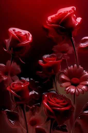 Monochromatic Crimson Surrealism style reference image — surreal high-contrast portraiture