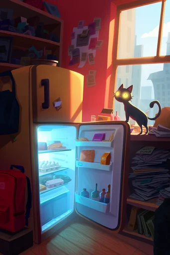Neon Lofi Maximalism style reference image — lived-in storytelling